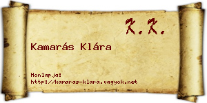 Kamarás Klára névjegykártya