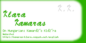 klara kamaras business card